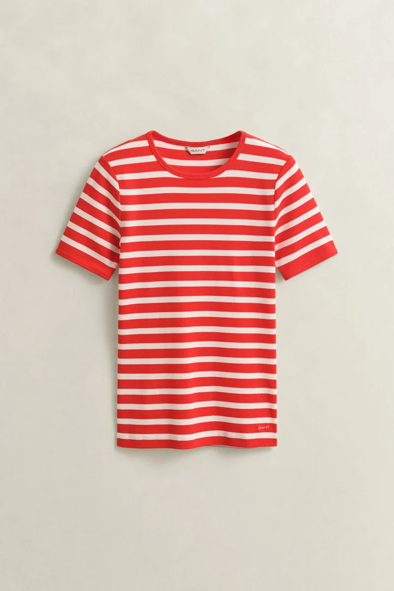 Gant  Striped Ribbed Short SleeveT-Shirt for Women | Best Price UAE